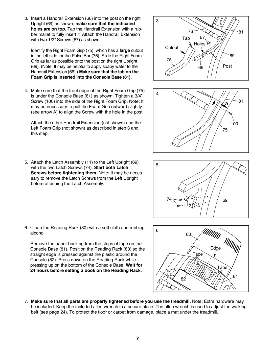 ProForm PFTL71230 user manual Foam Grip is inserted into the Console Base 