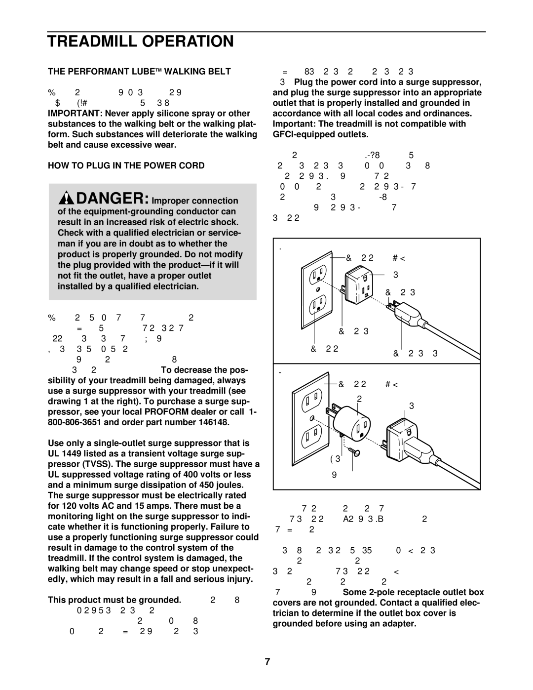 ProForm PFTL71330 user manual Treadmill Operation, Performant Lube, HOW to Plug in the Power Cord, Order part number 