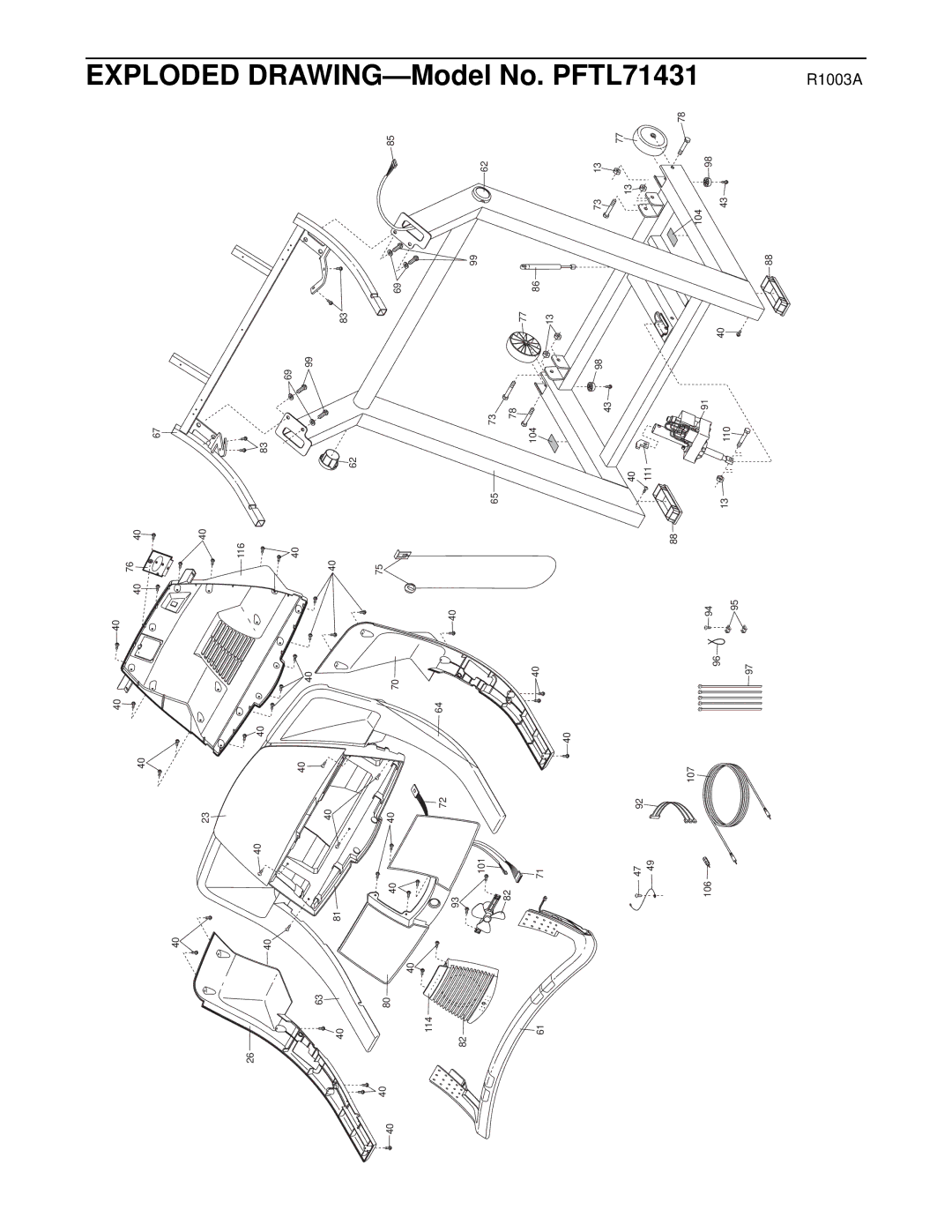 ProForm PFTL71431 user manual Exploded 