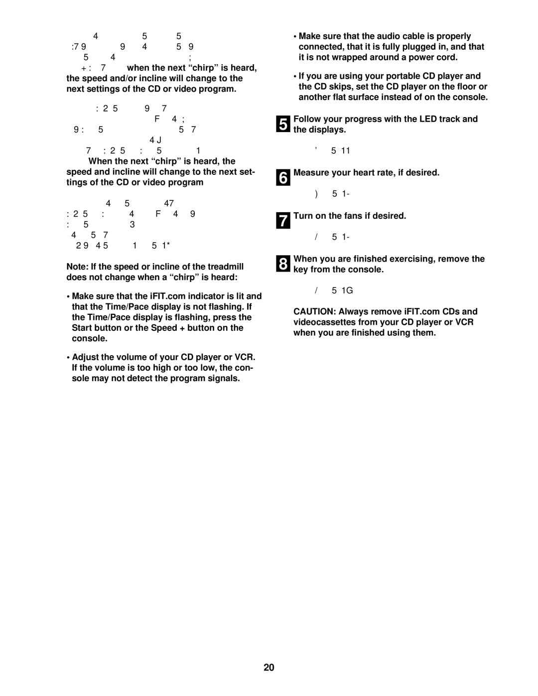 ProForm PFTL71730 user manual Next settings of the CD or video program, Tings of the CD or video program 