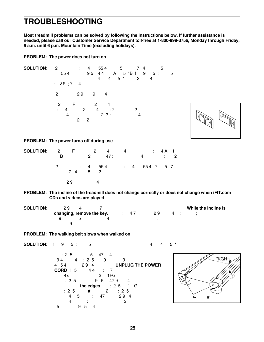 ProForm PFTL71730 user manual Troubleshooting, Solution, Cord 