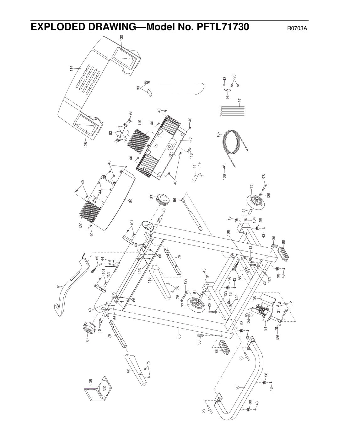 ProForm PFTL71730 user manual Exploded 