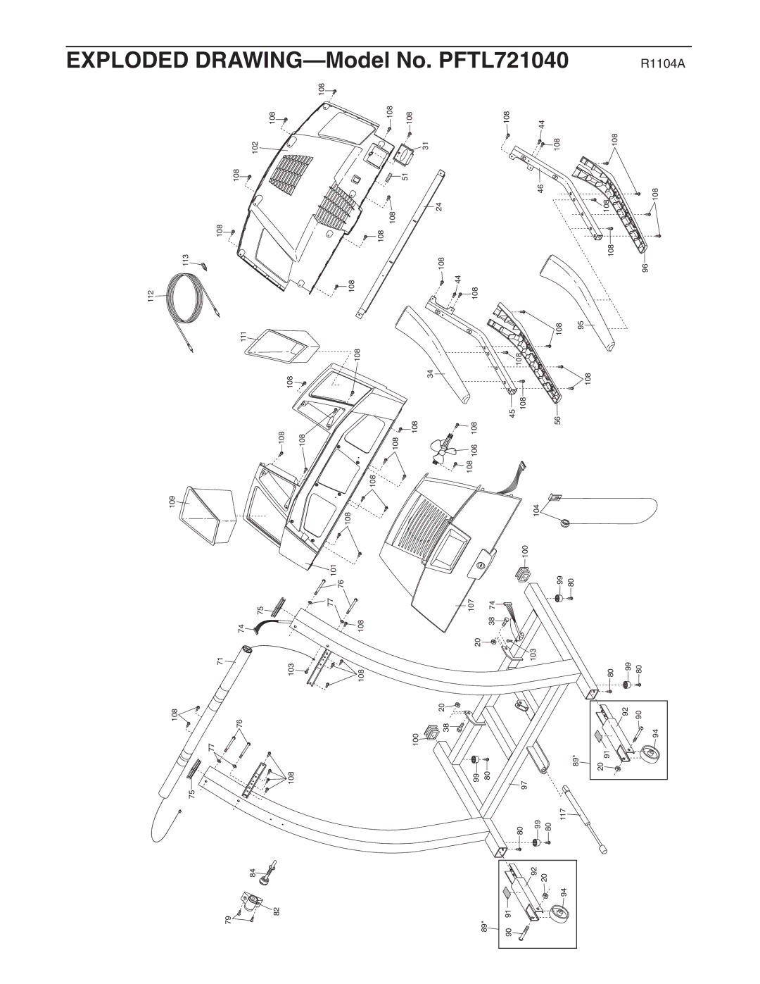 ProForm PFTL721040 user manual Exploded 