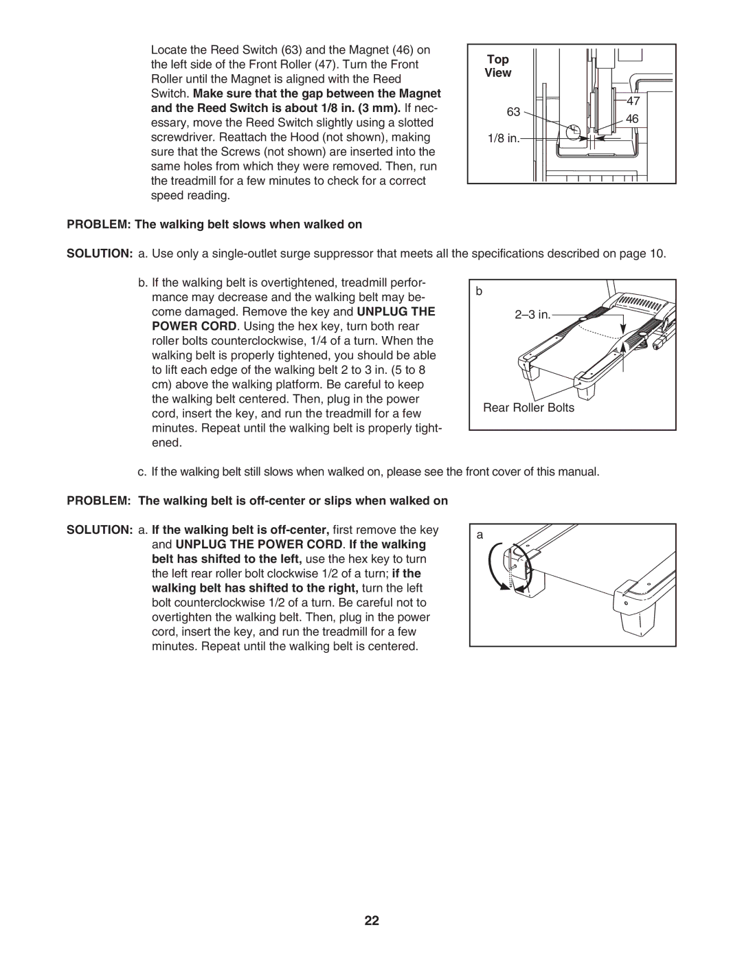 ProForm PFTL72707.0 user manual Problem The walking belt slows when walked on Top View 