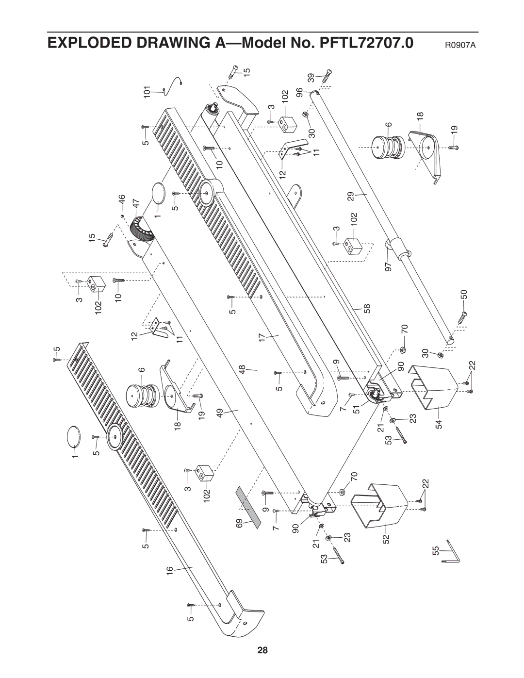 ProForm PFTL72707.0 user manual Drawinga 