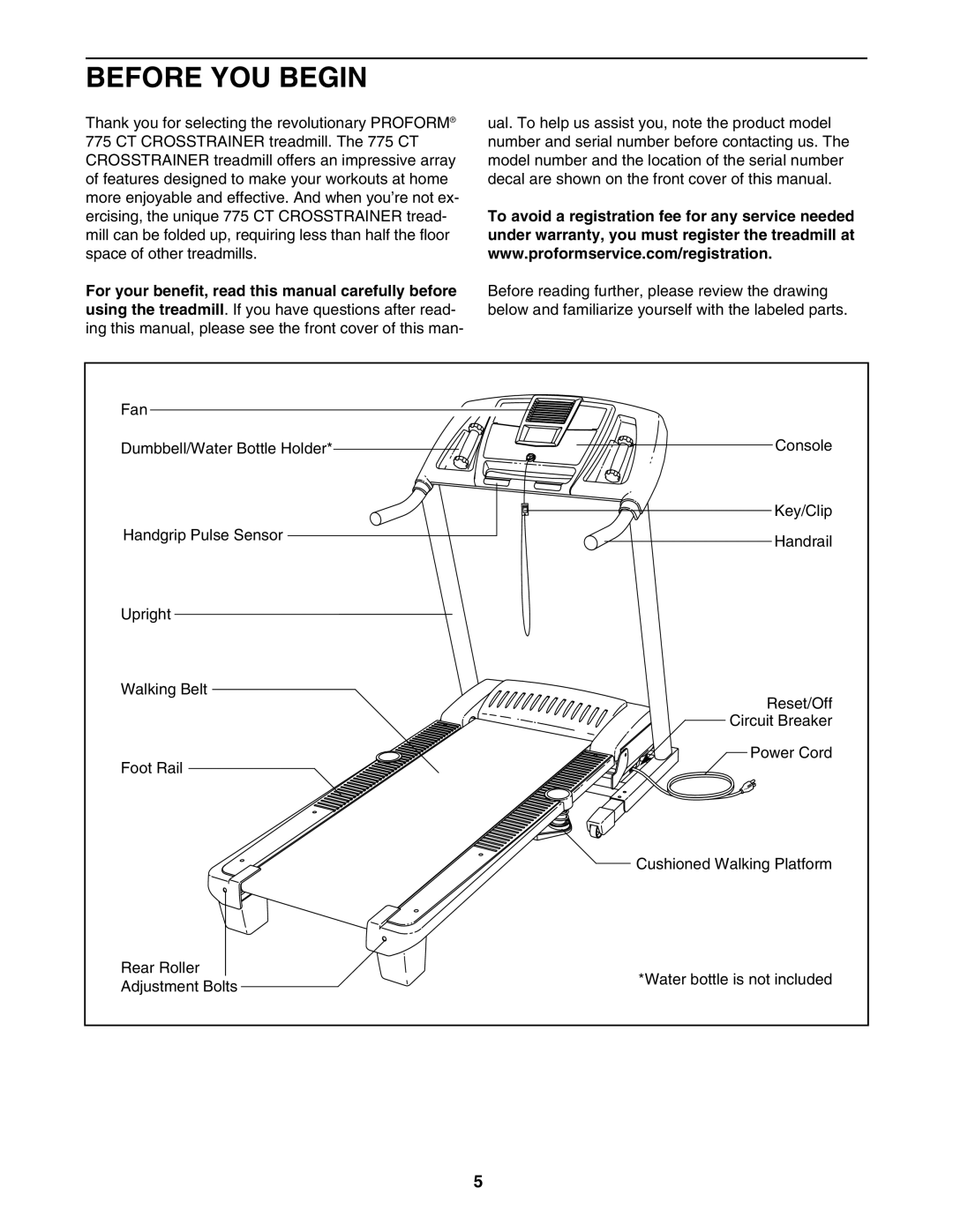 ProForm PFTL72707.0 user manual Before YOU Begin 