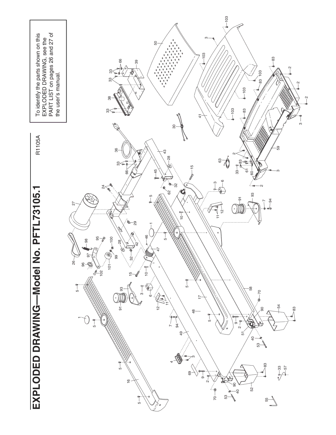 ProForm user manual Exploded DRAWING-Model No. PFTL73105.1 