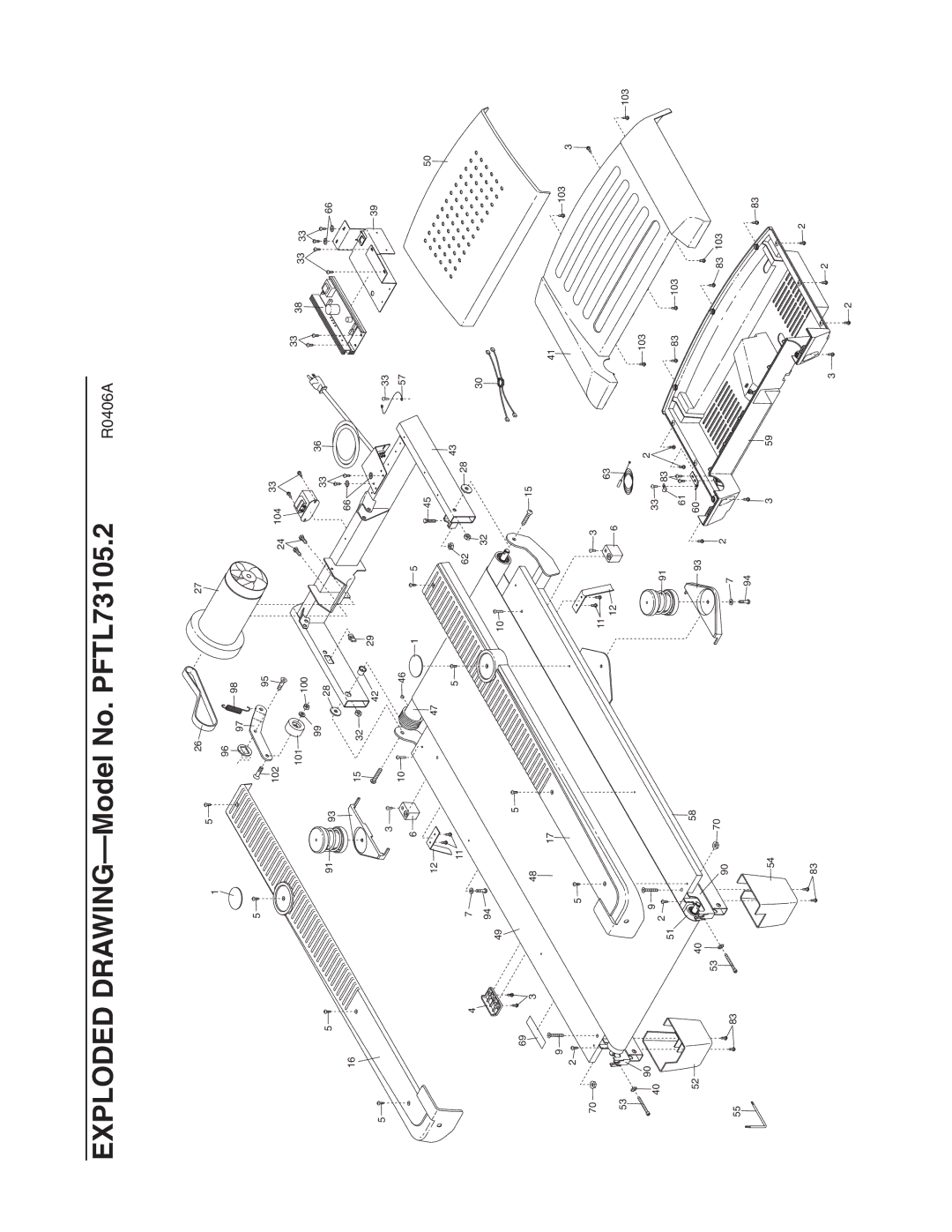 ProForm user manual Exploded DRAWING-Model No. PFTL73105.2 