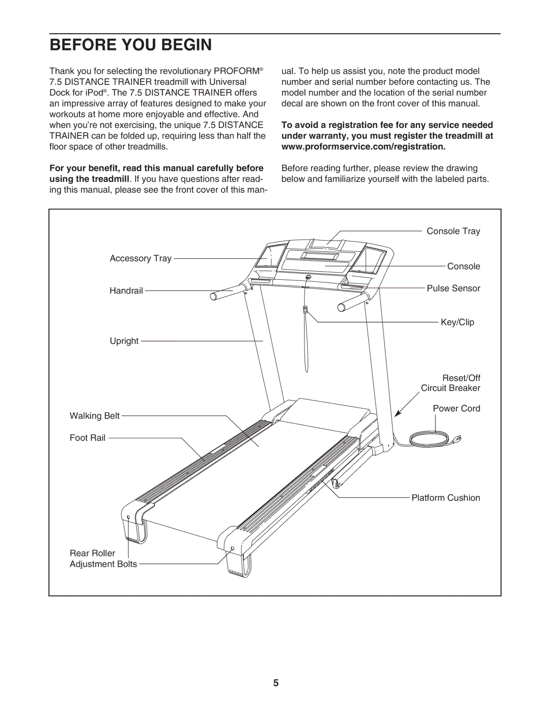 ProForm PFTL78007 user manual Before YOU Begin 