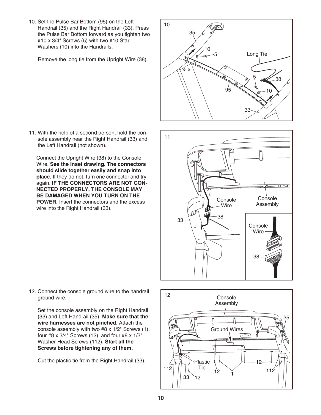 ProForm PFTL79007.0 user manual Screws before tightening any of them 