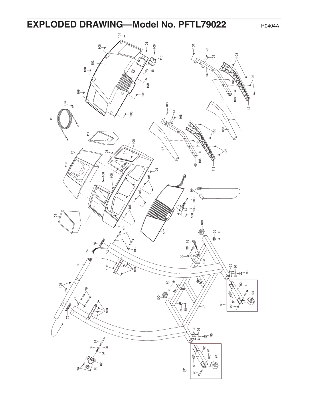 ProForm PFTL79022 user manual Exploded, Drawing 