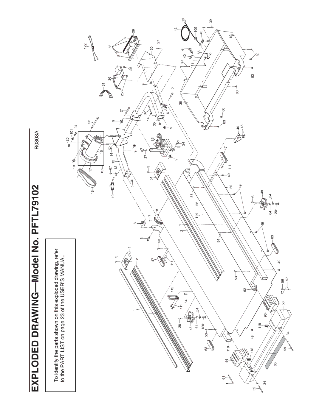 ProForm user manual Exploded DRAWING-Model No. PFTL79102 