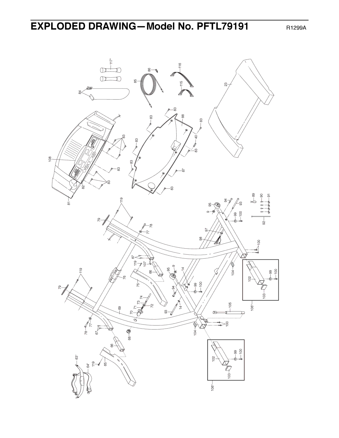 ProForm PFTL79191 user manual Exploded 