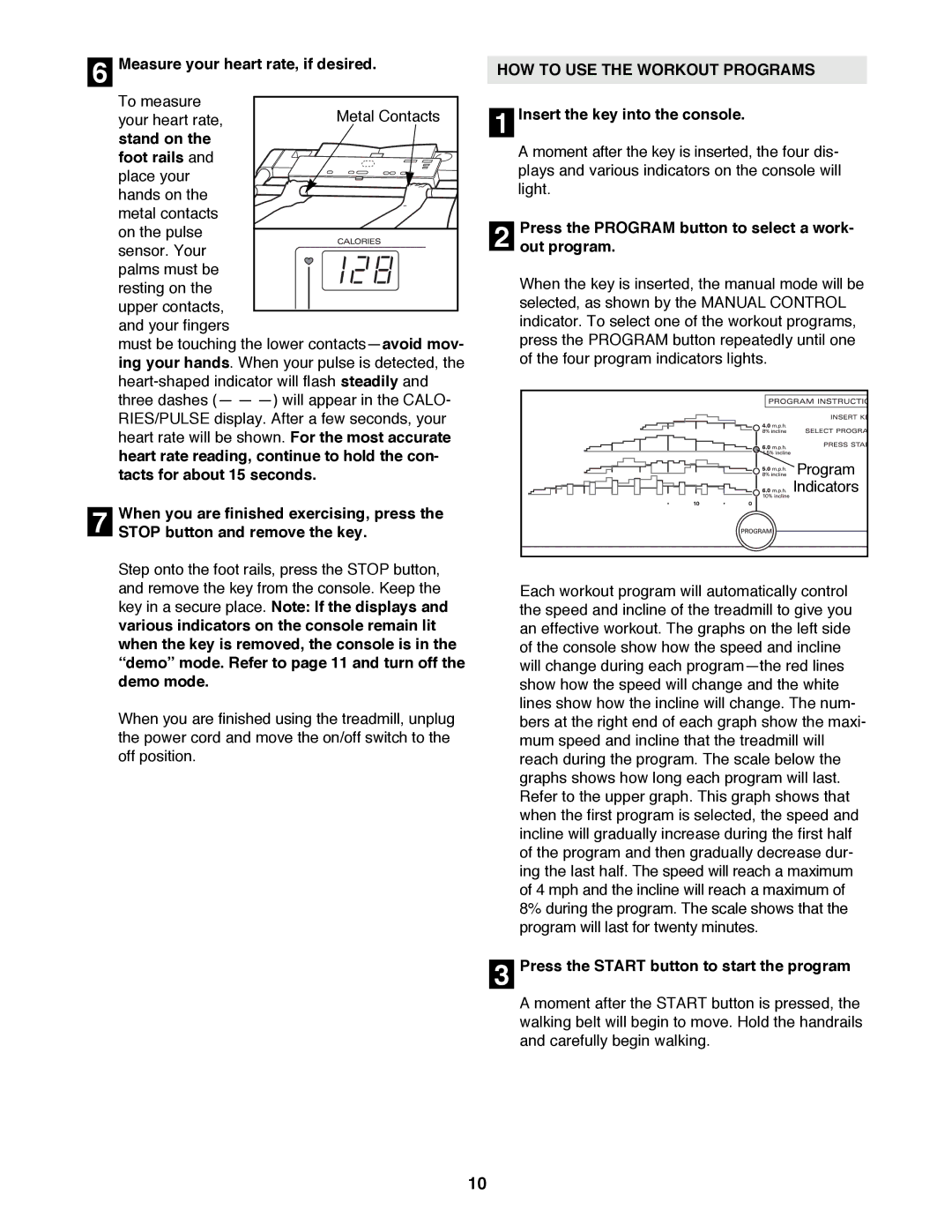 ProForm PFTL79400 user manual HOW to USE the Workout Programs 