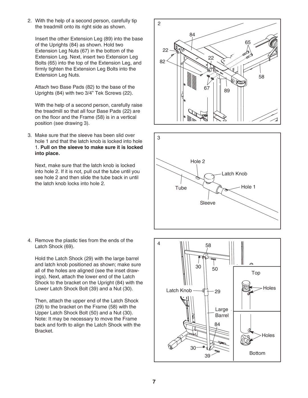 ProForm PFTL79506.0 user manual Pull on the sleeve to make sure it is locked Into place 