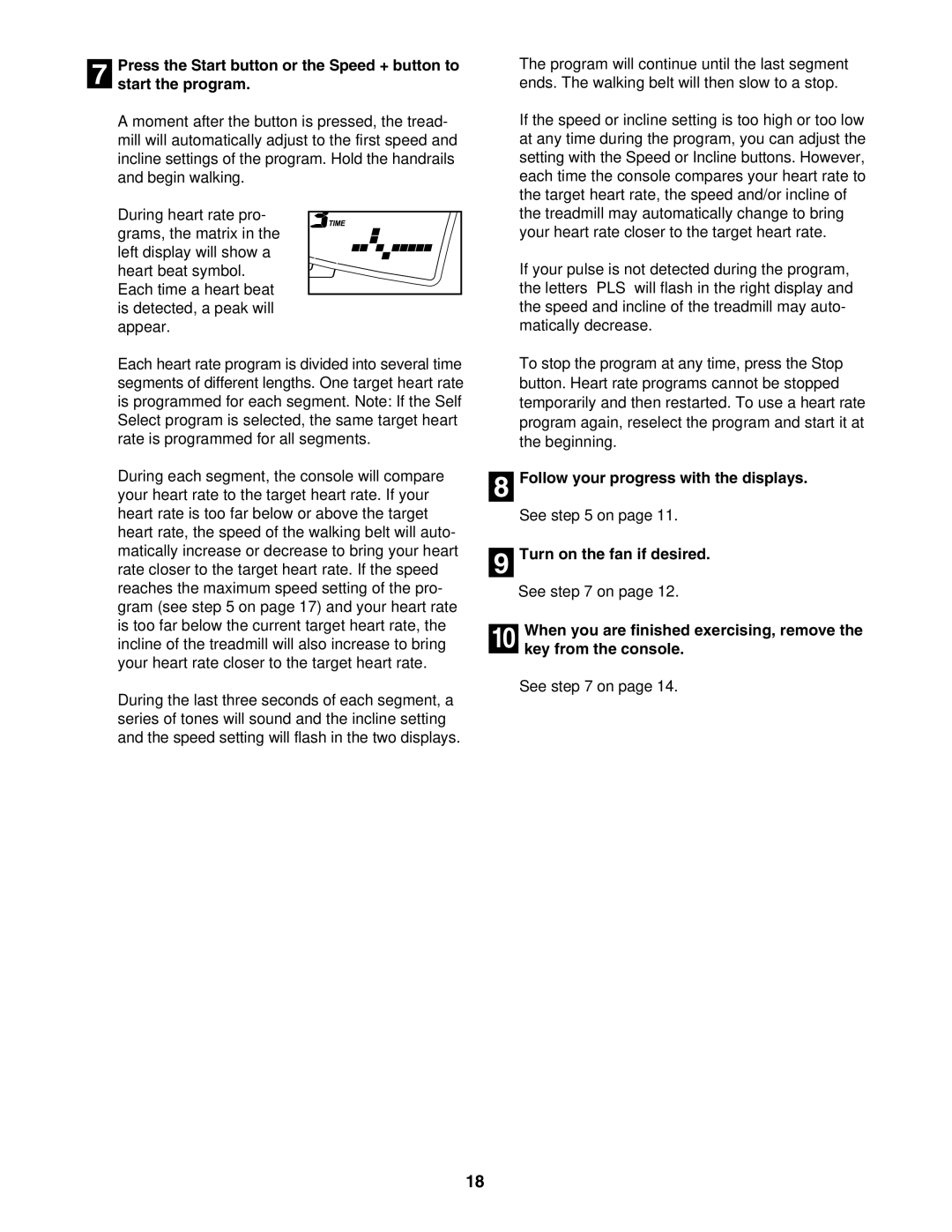 ProForm PFTL81405.0 user manual Follow your progress with the displays 