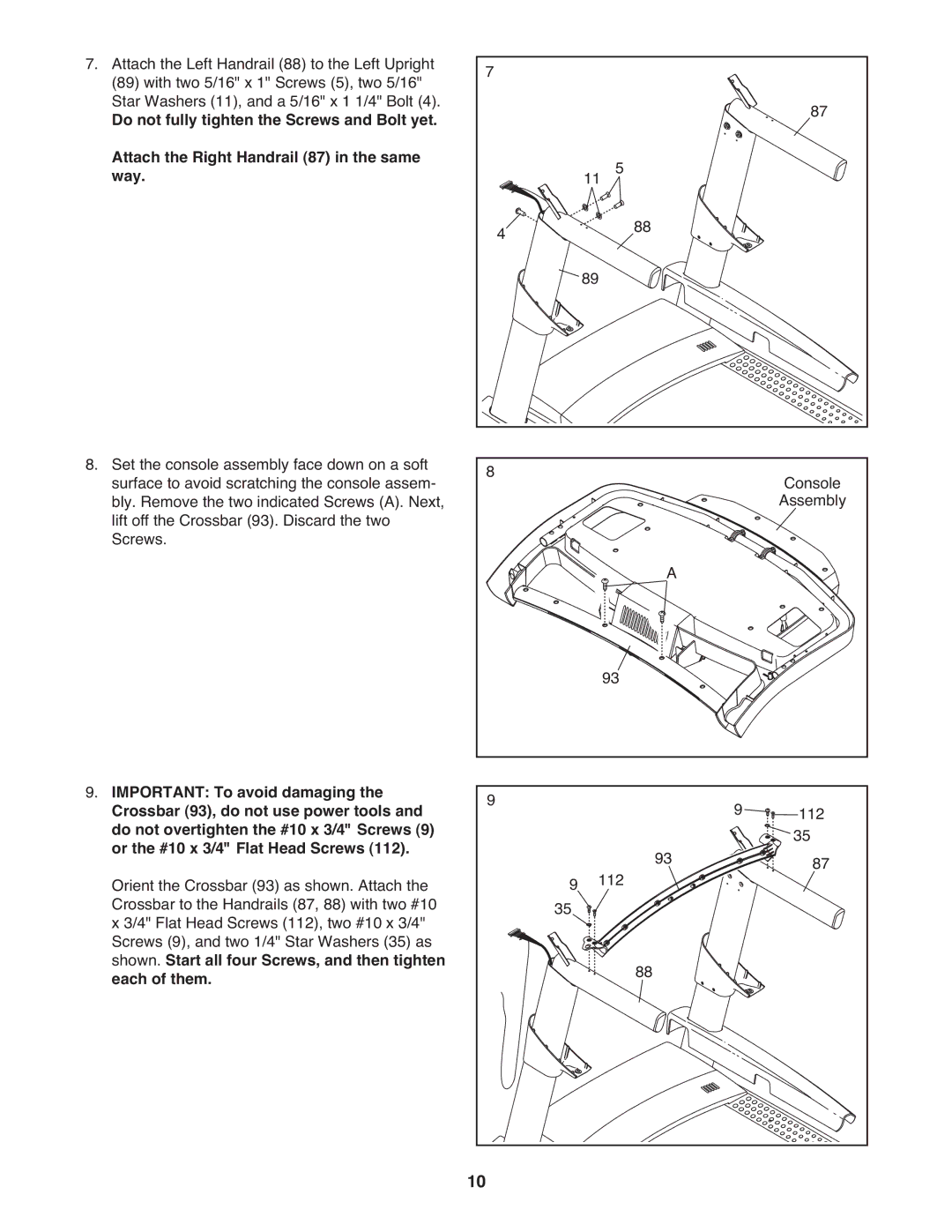 ProForm PFTL81910.1 warranty Assembly 