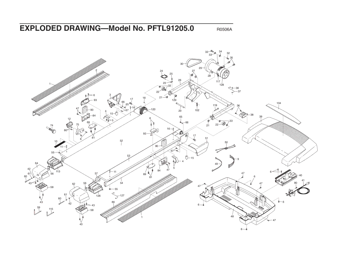 ProForm user manual Exploded DRAWING-Model No. PFTL91205.0 