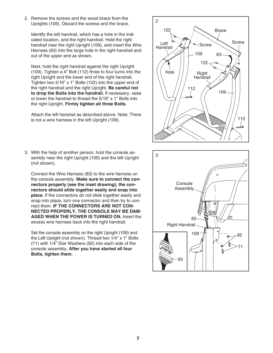 ProForm PFTL91205.0 user manual Bolts, tighten them 