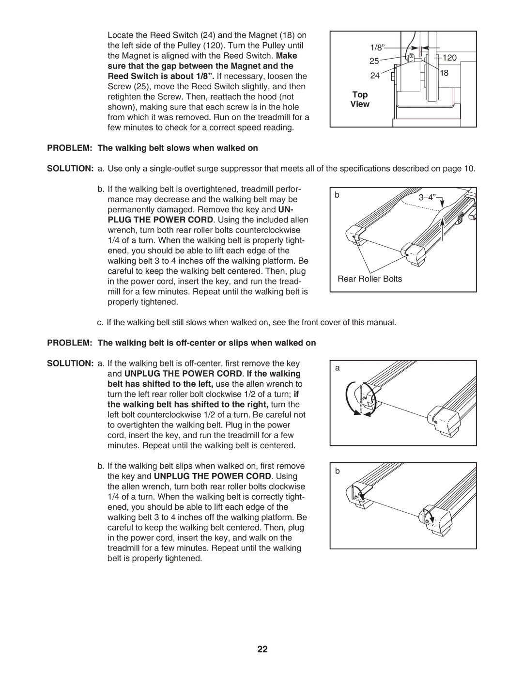 ProForm PFTL91205.0 user manual Top, Problem The walking belt slows when walked on 