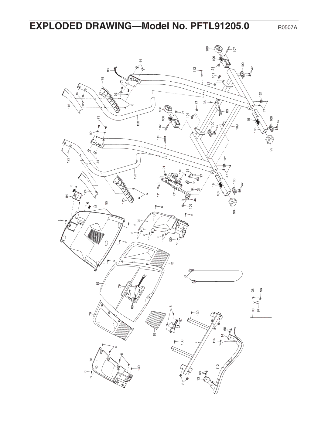 ProForm PFTL91205.0 user manual Exploded 