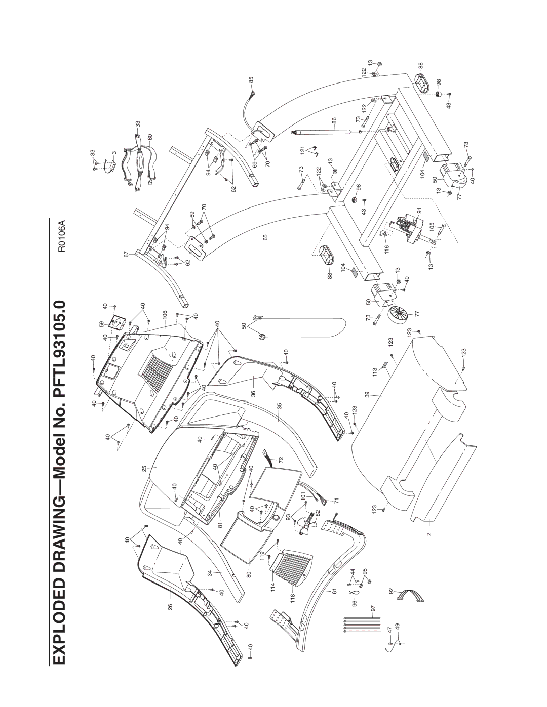 ProForm PFTL93105.0 user manual 106 119 114 118 101 123 113 121 122 104 116 105 