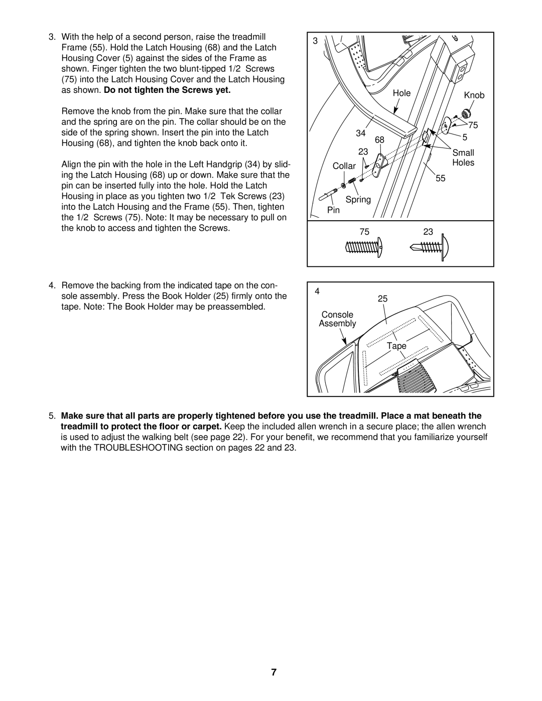 ProForm PFTL93105.0 user manual Tape 