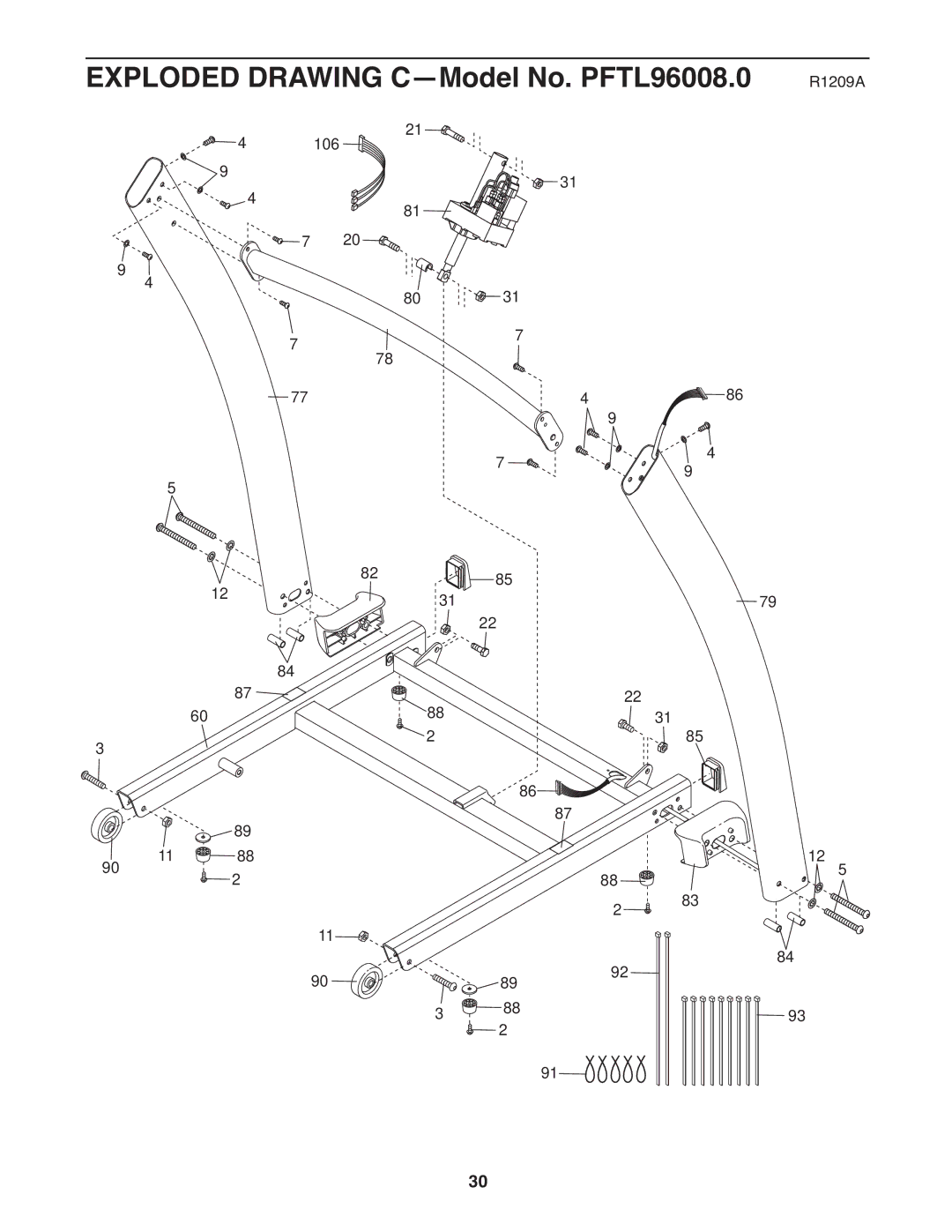 ProForm user manual Exploded Drawing C-Model No. PFTL96008.0 R1209A 