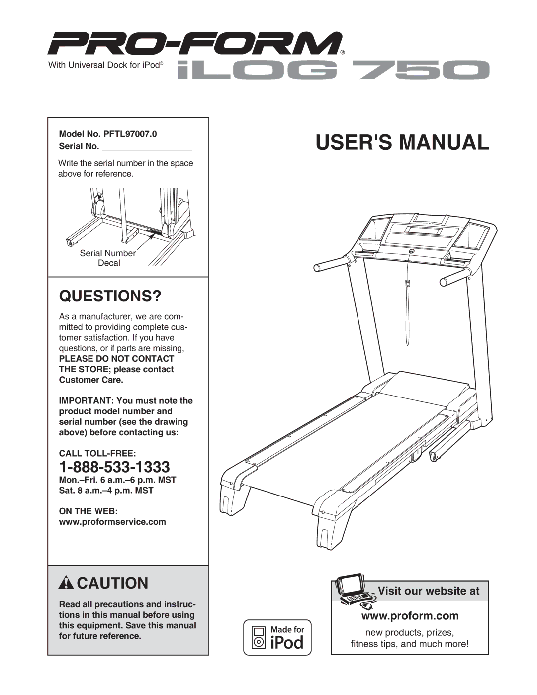 ProForm PFTL97007.0 user manual Questions?, Please do not Contact, Call TOLL-FREE, On the WEB 