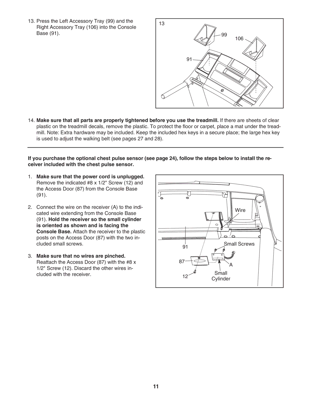 ProForm PFTL97007.0 user manual Small Screws 