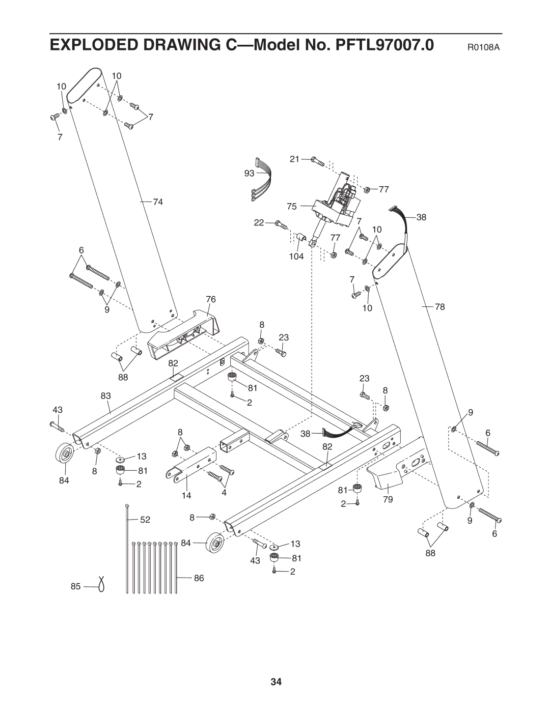 ProForm user manual Exploded Drawing C-Model No. PFTL97007.0 