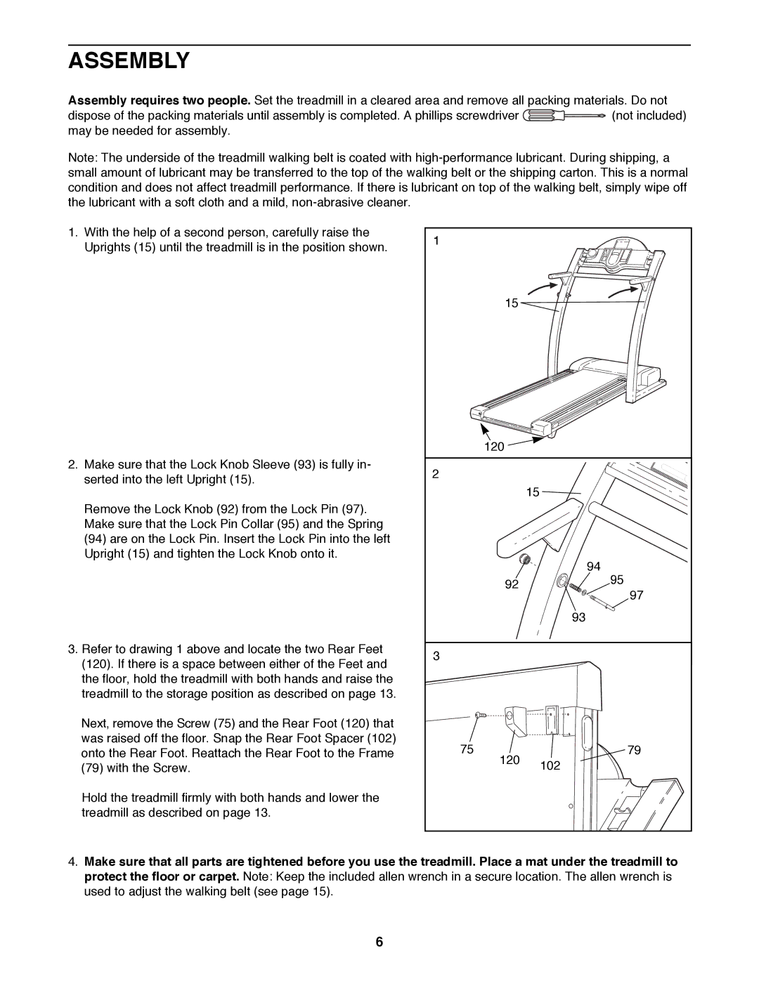 ProForm PFTL98584 user manual Assembly 