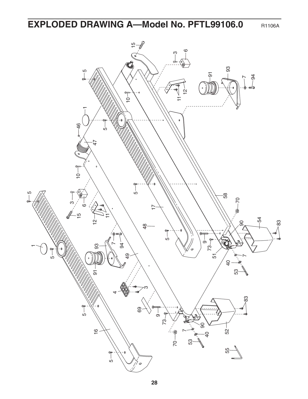 ProForm user manual Exploded Drawing A-Model No. PFTL99106.0 