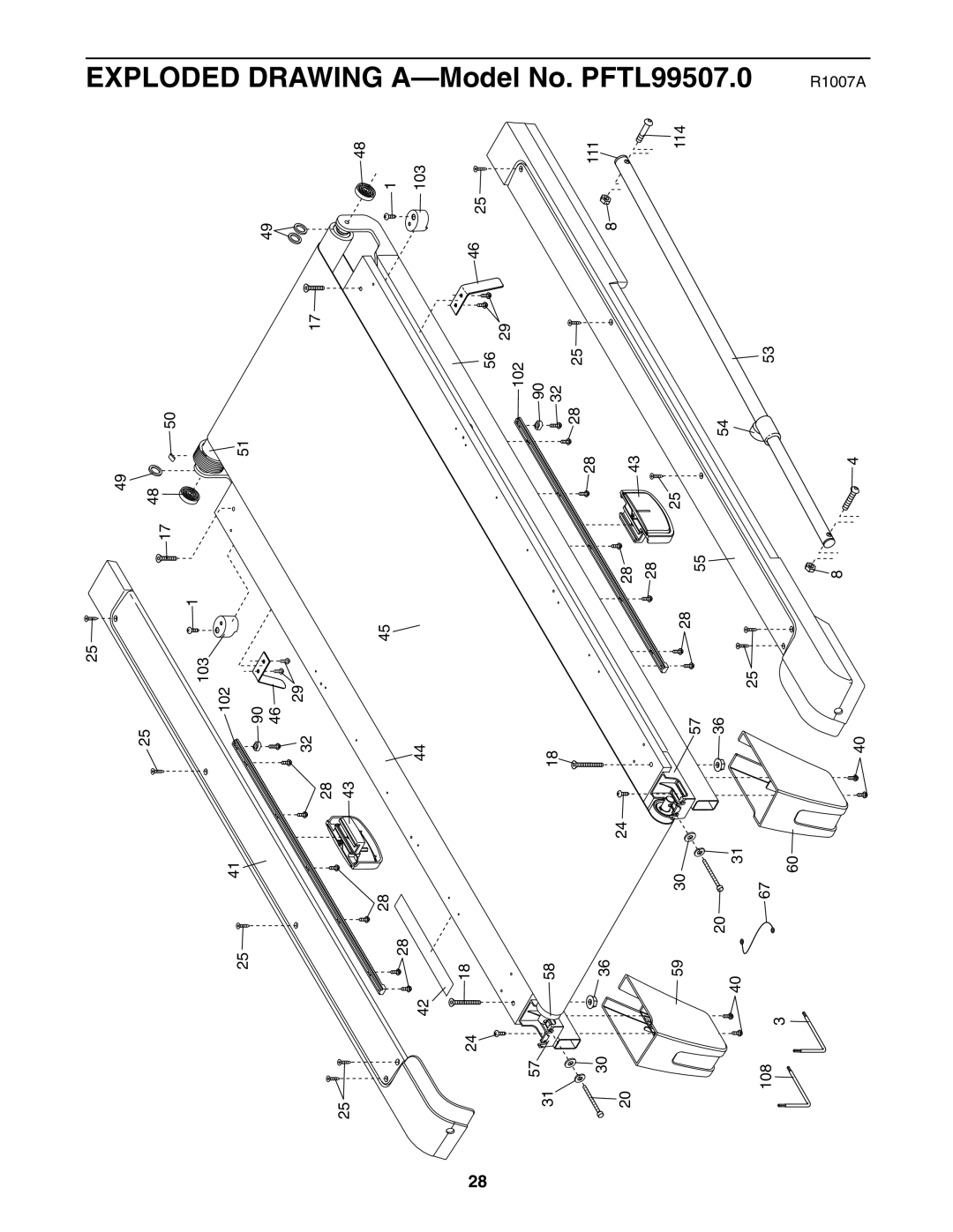 ProForm user manual Exploded Drawing A-Model No. PFTL99507.0 R1007A 