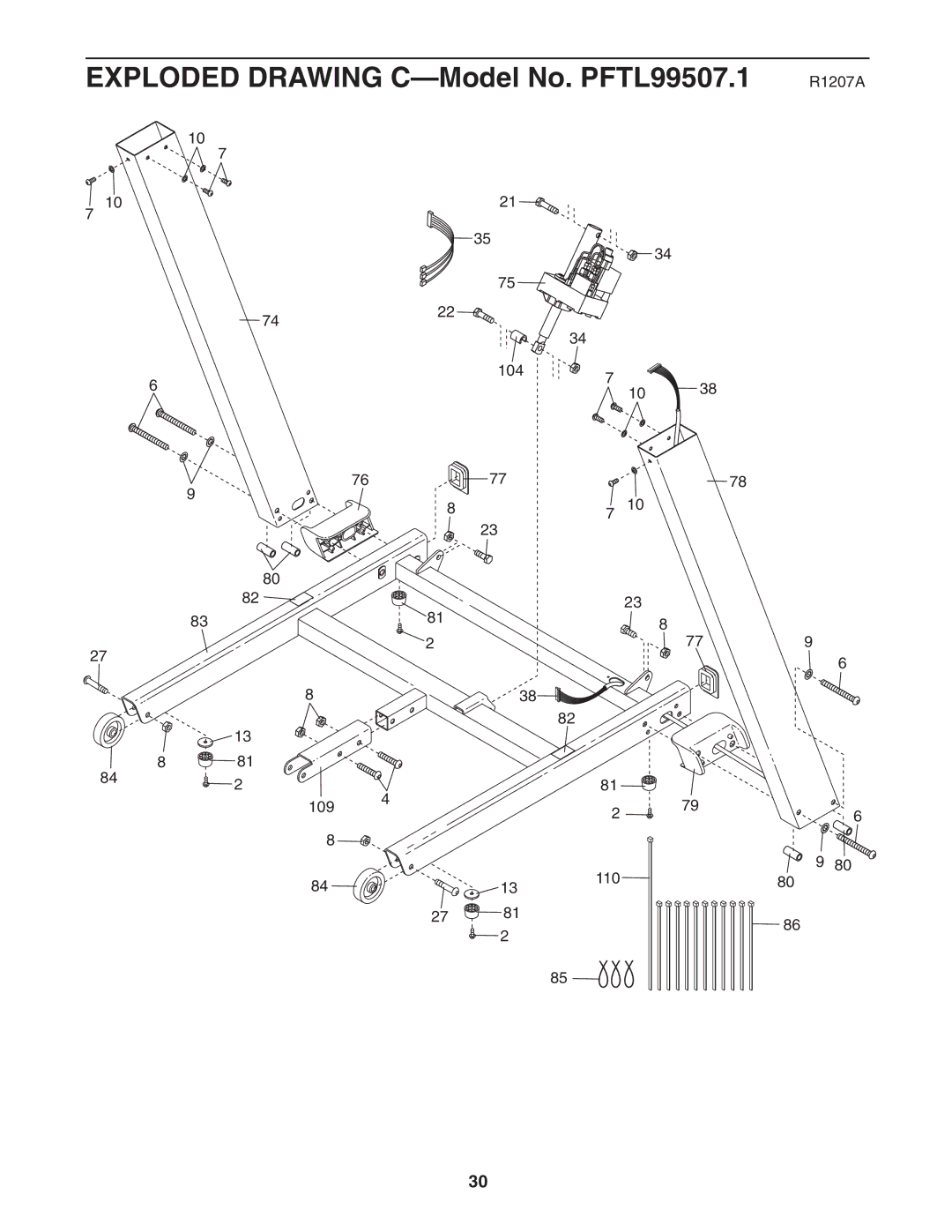 ProForm user manual Exploded Drawing C-Model No. PFTL99507.1 