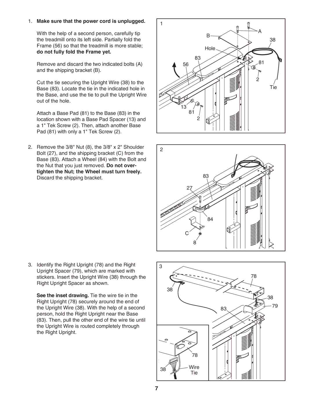 ProForm PFTL99507.1 user manual Make sure that the power cord is unplugged 