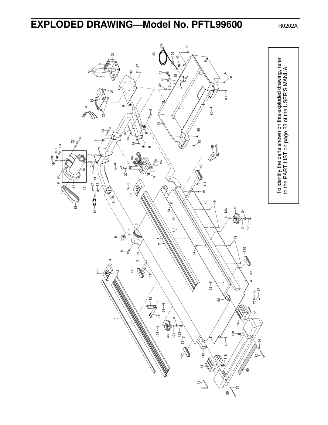 ProForm user manual Exploded, DRAWING-Model No. PFTL99600 