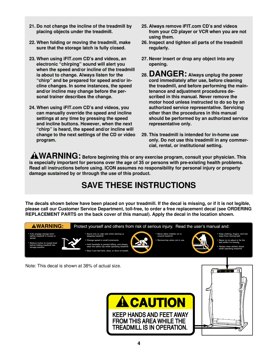 ProForm PFTL99600 user manual 