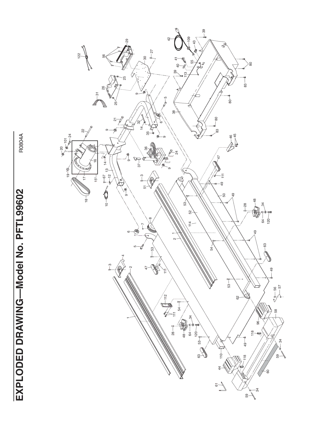 ProForm user manual Exploded DRAWING-Model No. PFTL99602 