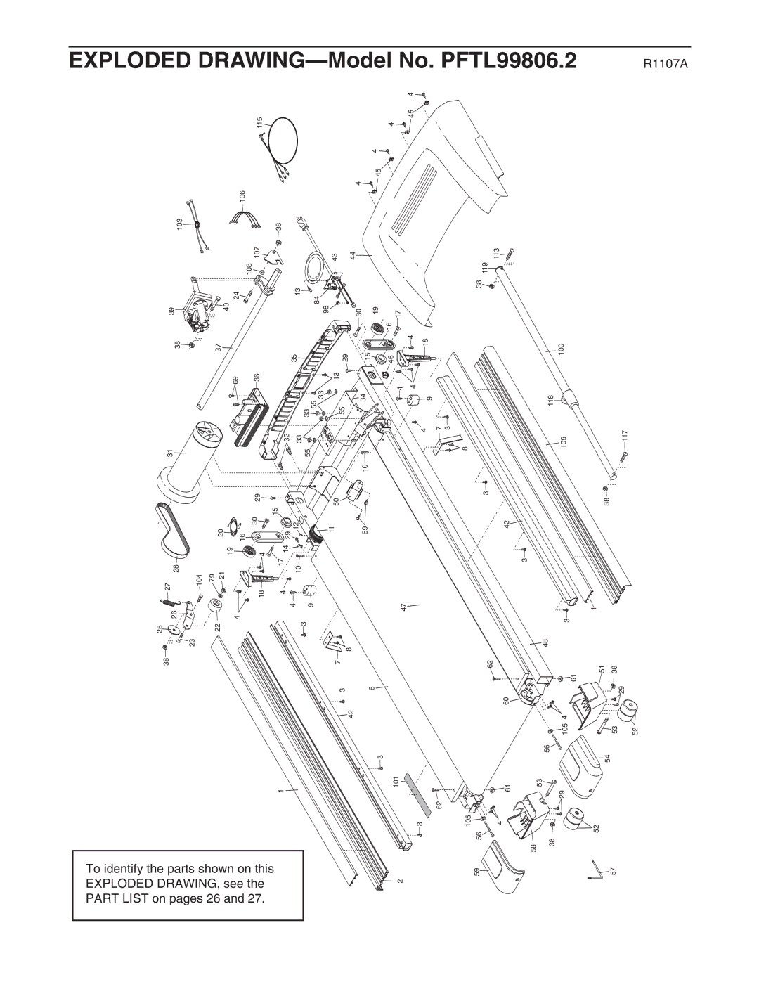 ProForm PFTL99806.2 user manual Exploded Drawing 