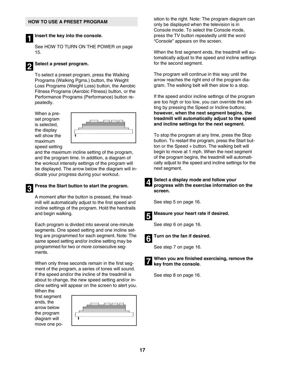 ProForm PFTL99806.3 HOW to USE a Preset Program, Select a preset program, Press the Start button to start the program 