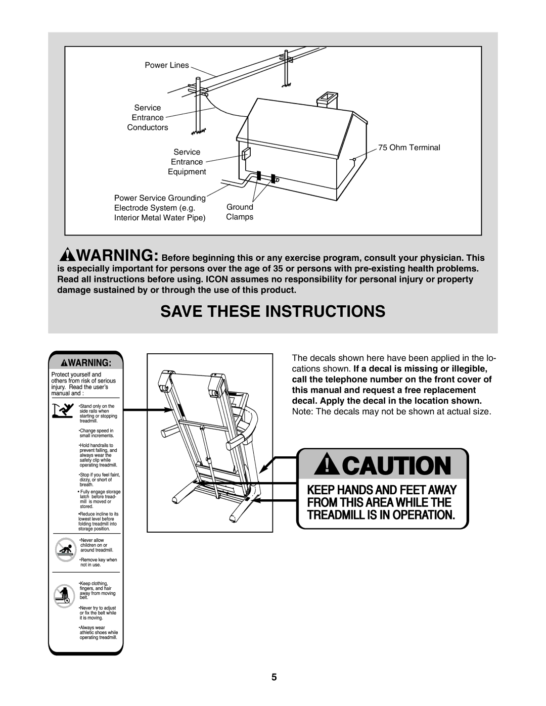 ProForm PFTL99806.3 user manual Power Lines Service 