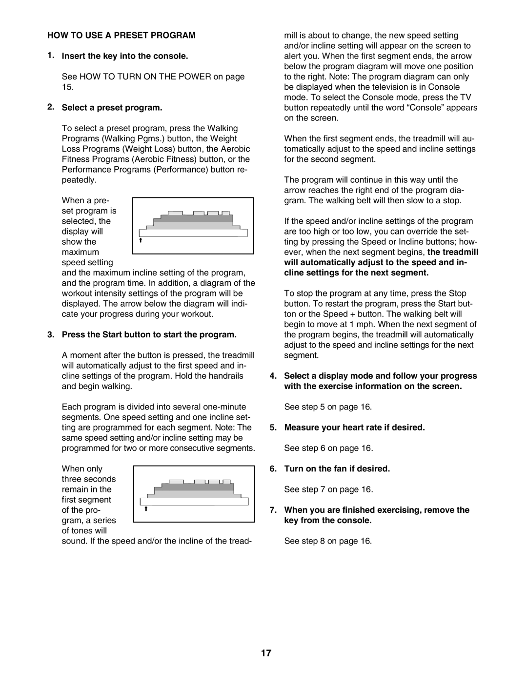 ProForm PFTL99806.4 HOW to USE a Preset Program, Select a preset program, Press the Start button to start the program 