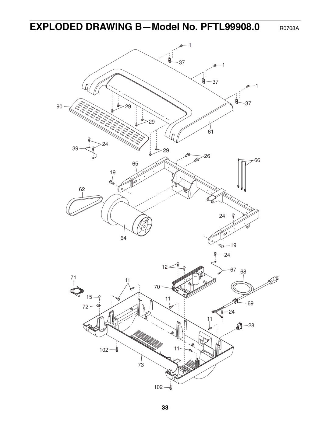 ProForm user manual Exploded Drawing B-Model No. PFTL99908.0 R0708A 