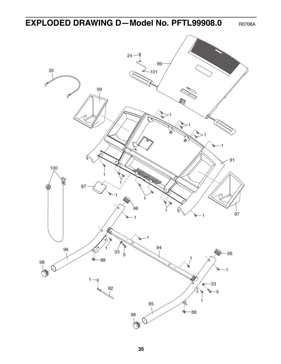 ProForm user manual Exploded Drawing D-Model No. PFTL99908.0 R0708A 