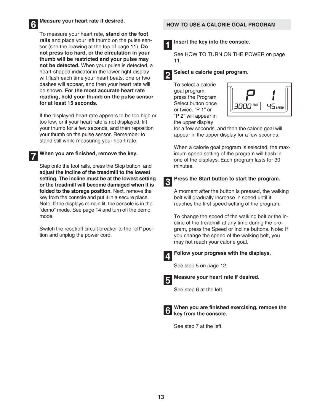 ProForm PMTL32706.0 user manual HOW to USE a Calorie Goal Program 