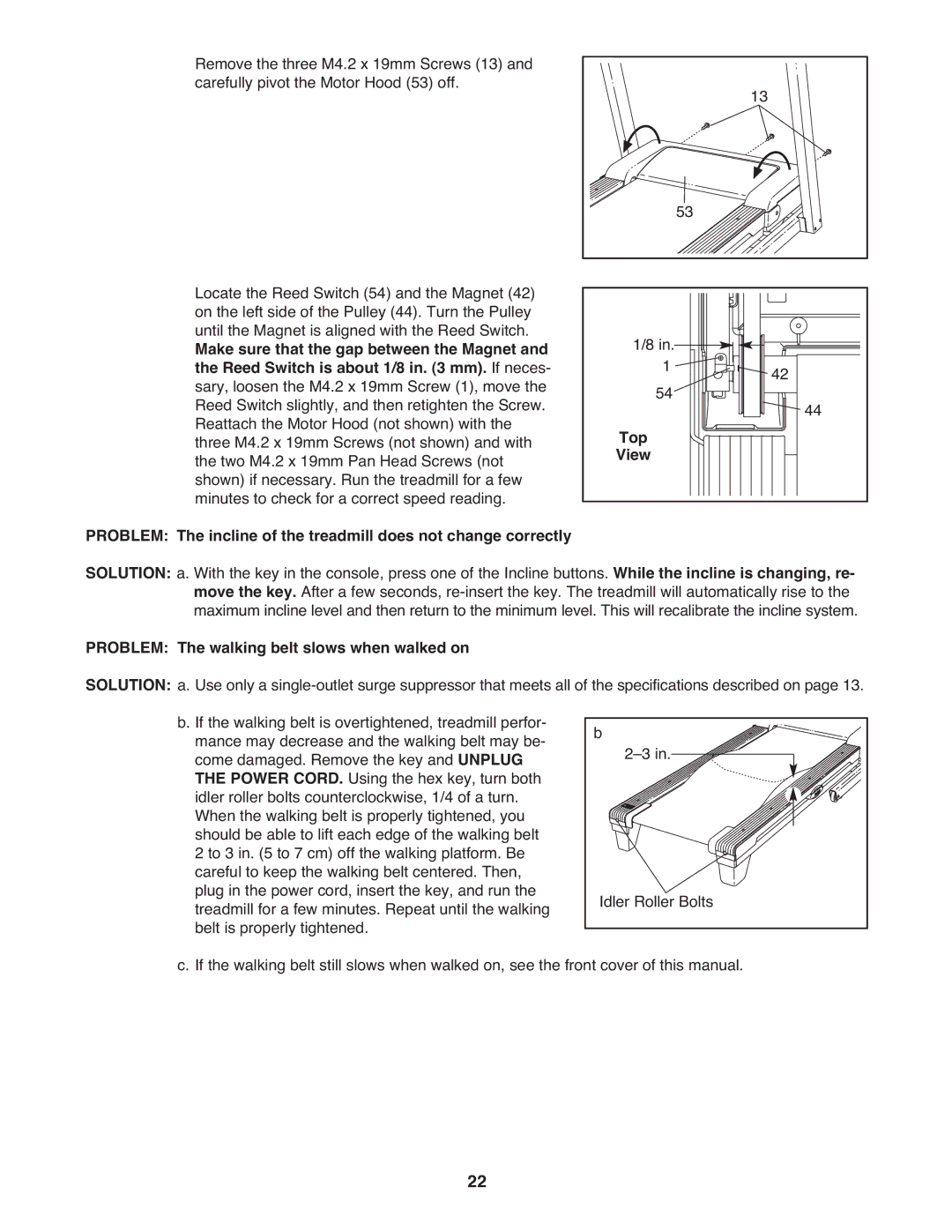 ProForm PMTL39708.0 user manual Top, Problem The walking belt slows when walked on 