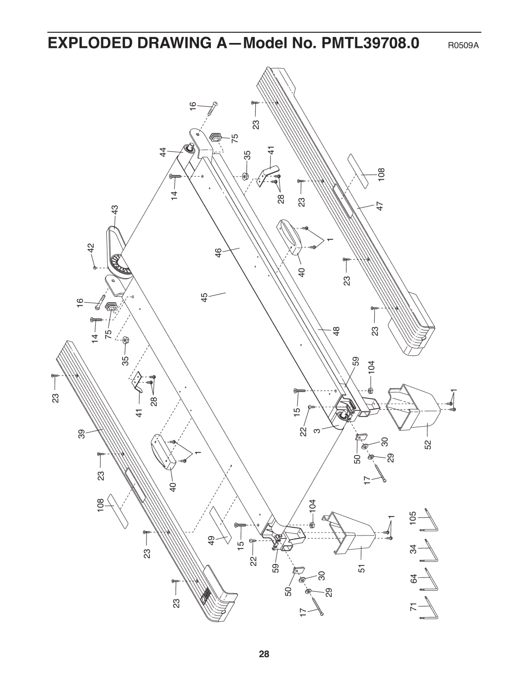 ProForm user manual Exploded Drawing A-Model No. PMTL39708.0 R0509A 