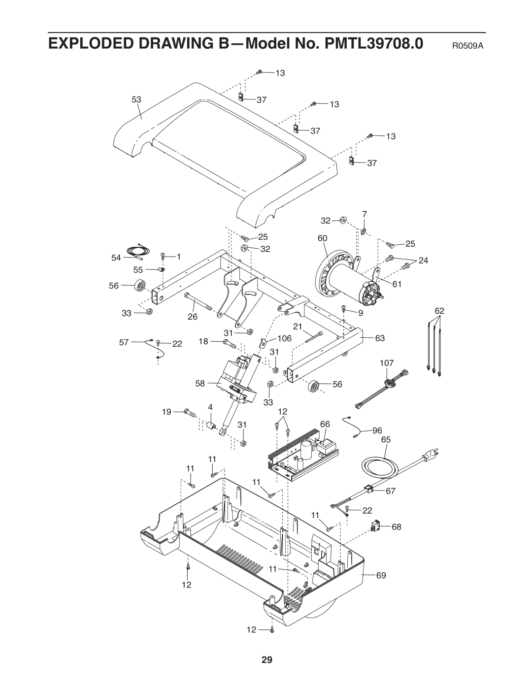 ProForm user manual Exploded Drawing B-Model No. PMTL39708.0 R0509A 