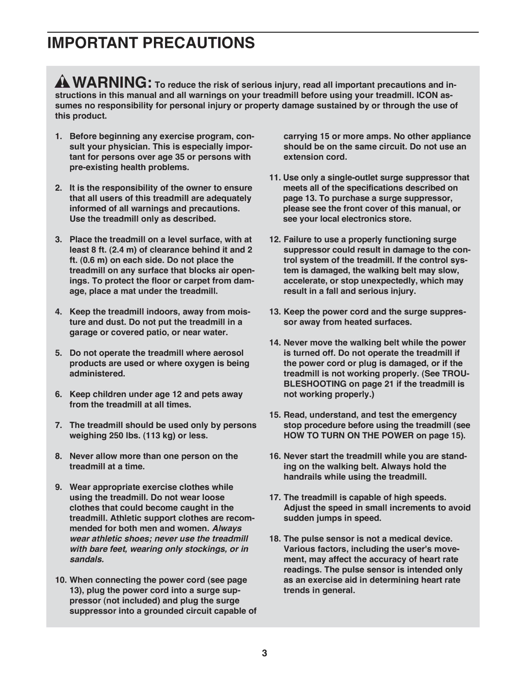 ProForm PMTL39708.0 user manual Important Precautions 